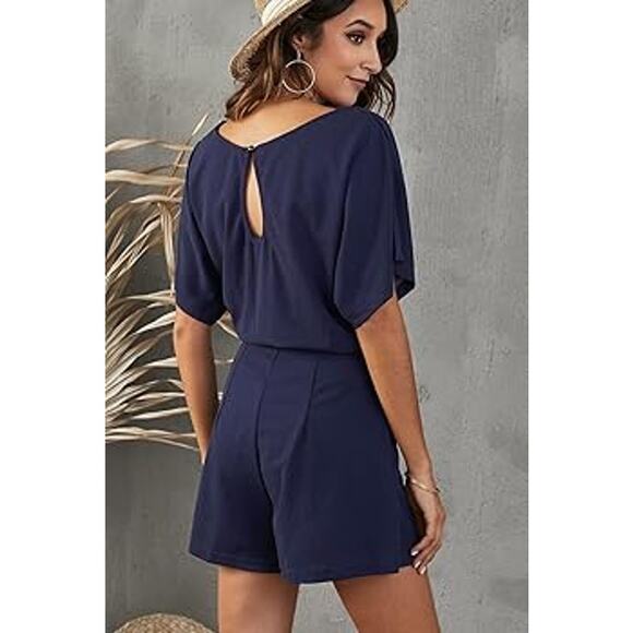 NWOT Paitluc Women's Chic & Comfortable Blue Romper | Size M | SAME DAY SHIP - Picture 4 of 5